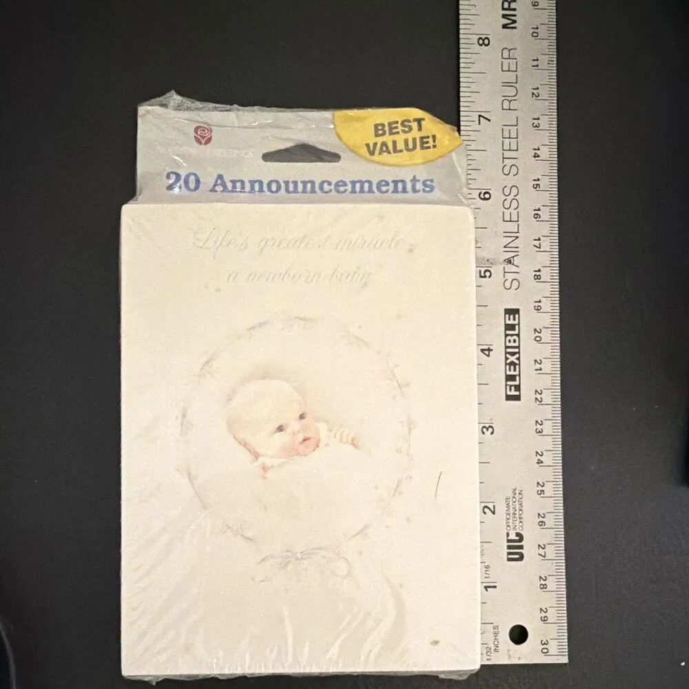 Vintage American Greetings 20 Birth Announcement Cards w/ Envelopes, Baby